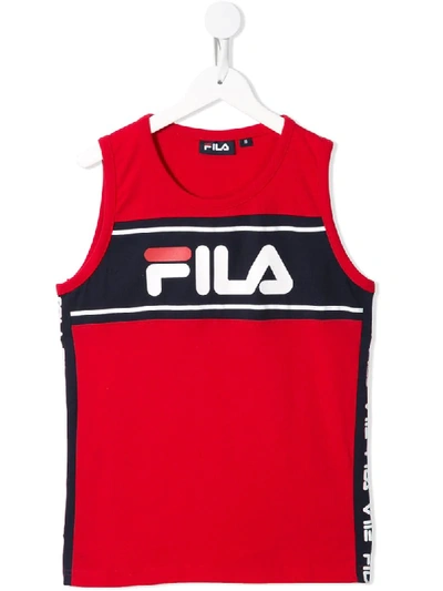 Fila Kids' Logo Print Tank Top In Red