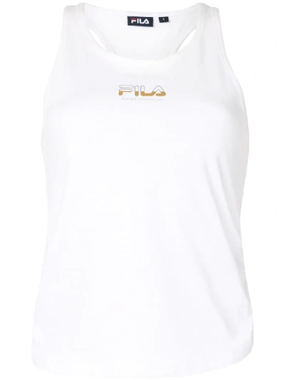 Fila Scoop Neck Waistcoat Top In White