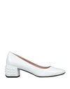 TOD'S TOD'S WOMAN PUMPS WHITE SIZE 7.5 SOFT LEATHER
