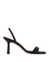 Neous Tulip Grosgrain Slingback Sandals In Black