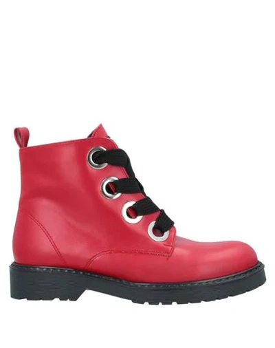 Be Blumarine Ankle Boots In Red