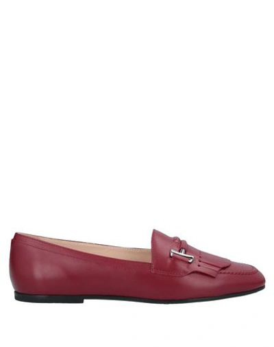 Tod's Loafers In Brick Red
