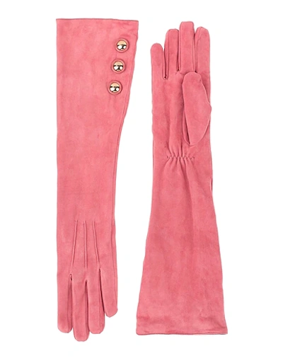 Elisabetta Franchi Gloves In Pastel Pink