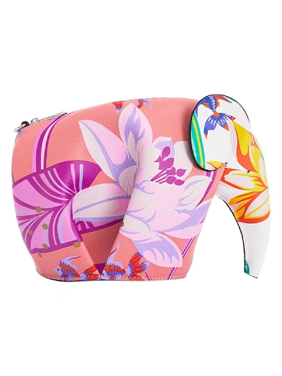 Loewe Paula's Ibiza Elephant Waterlily Print Mini Bag In Pink