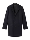 Apc Manteau Visconti Coat In Dark Navy
