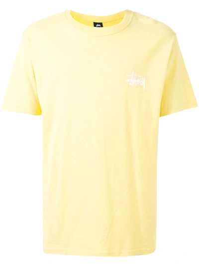 Stussy Short Sleeve Logo Print T-shirt In Yellow