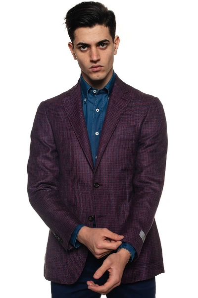 Canali Jacket With 2 Buttons Rosso/grigio Wool Man