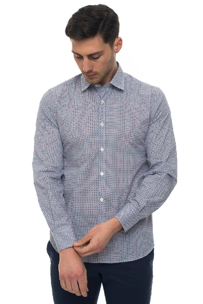Canali Casual Shirt In Blue/red
