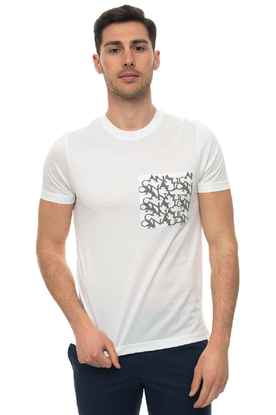 Canali Short-sleeved Round-necked T-shirt White Cotton Man