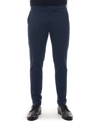 Fay Trousers With A Turn-up Cuff Blue Cotton Man