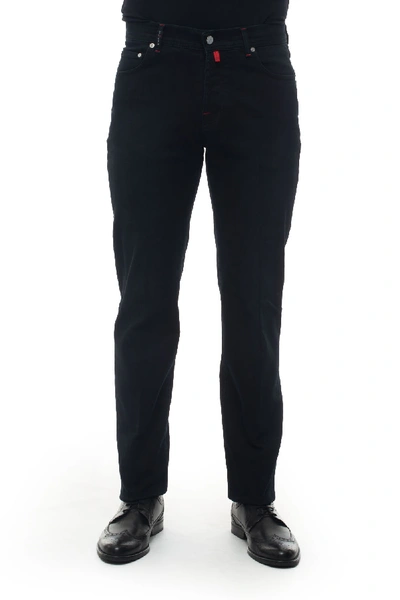 Kiton 5 Pocket Denim Jeans Denim Nero Cotton Man In Black Denim