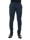 Pt01 Jetted-pocket Cotton Trousers In Dark Blue