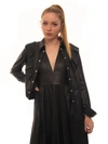 RED VALENTINO BLOUSE IN LEATHER BLACK LEATHER WOMAN