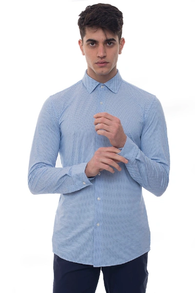 Hugo Boss Boss Jenno   Casual Shirt Azure Polyamide Man