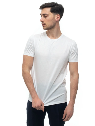 Hugo Boss Boss Short-sleeved Round-necked T-shirt White Cotton Man