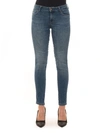 Guess Ultra Curve 5 Pocket Denim Jeans Light Denim Cotton Woman In Denim