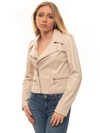GUESS FAUX LEATHER JACKET BEIGE POLYURETHANE WOMAN