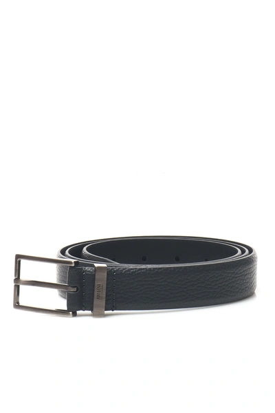 Armani Collezioni Leather Belt In Grey