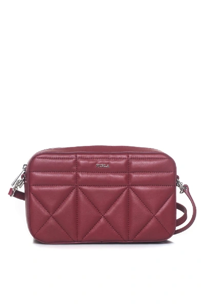 Furla Leather Pochette Bordeau Leather Woman