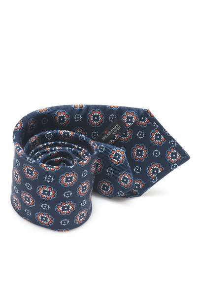 Kiton Bicolored Tie In Blu-arancione