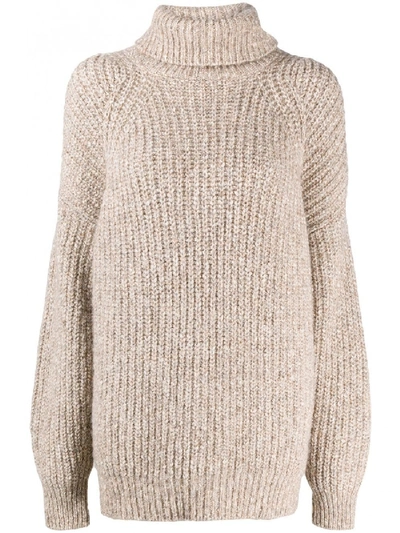 Isabel Marant Étoile Tonya Knit Cotton Blend Sweater In Beige
