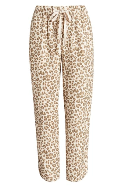 Caslonr Caslon Track Style Linen Pants In Beige Oyster Leopard Distress