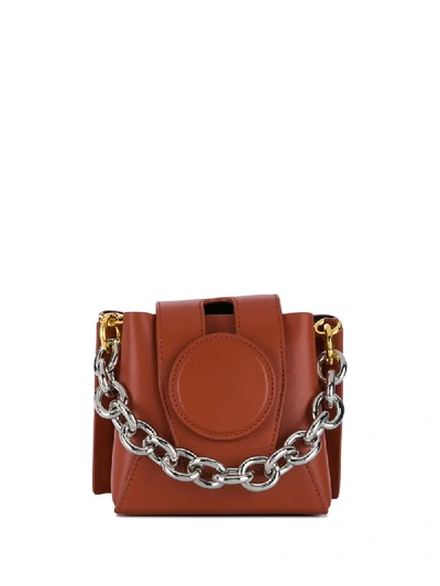 Yuzefi Daria Chain Top Handle Leather Bag In Brown