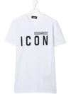 Dsquared2 Teen Logo-print Cotton T-shirt In White