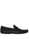 Ferragamo Front 4 Leather Loafers In Black