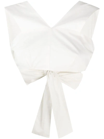 Loulou Rear Tie-fastening Top In White