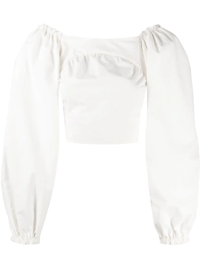Loulou Off-the-shoulder Blouse In White