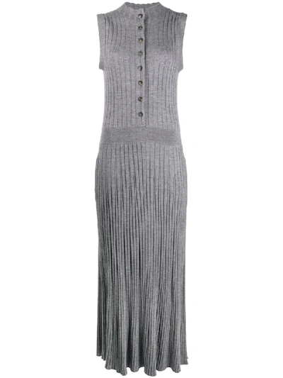 Loulou Arborea Ribbed Knit Maxi Dress In Grey
