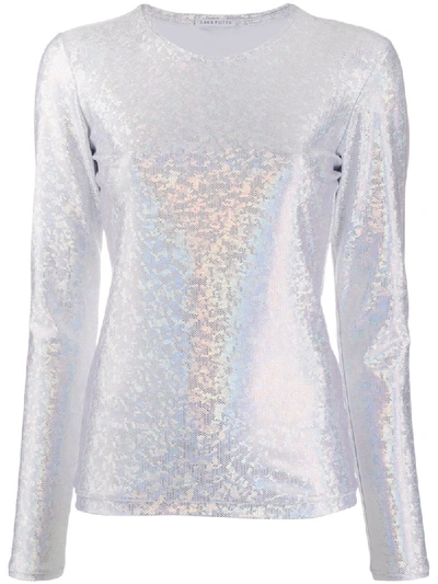 Saks Potts Klassisches Langarmshirt In Silver