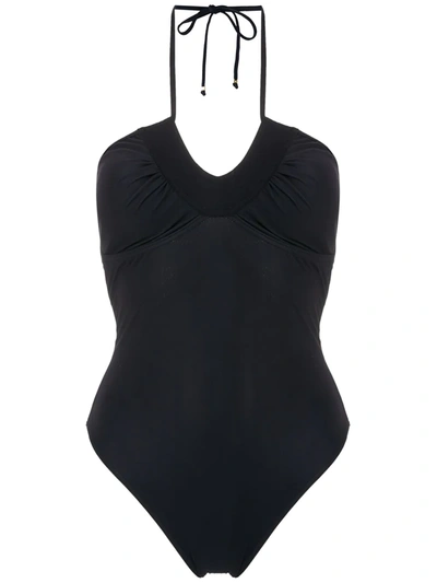 Amir Slama Gathered Open Back One Piece In Black