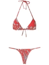 Amir Slama Geométrico Triangle Bikini Set In Red