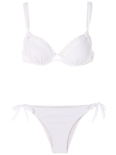 Amir Slama Ruched Detail Bikini Set In White