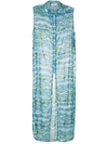 Amir Slama Wave-print Maxi Kaftan In Blue