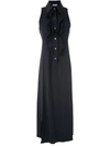 Amir Slama Ruffle-trim Maxi Dress In Blue