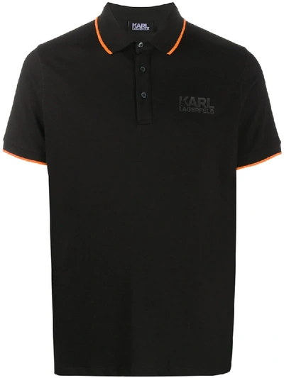 Karl Lagerfeld Poloshirt Mit Kontrastdetail In Black