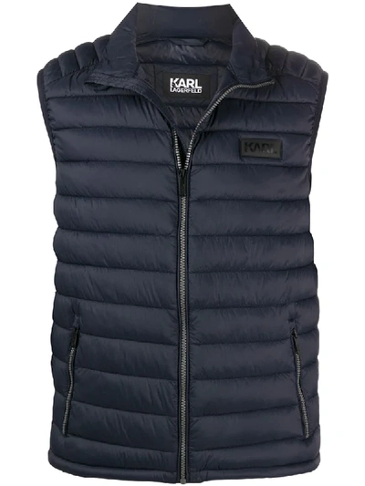 KARL LAGERFELD LOGO PATCH QUILTED GILET