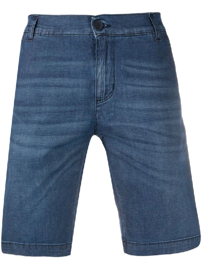 Karl Lagerfeld Denim Straight-leg Shorts In Blue