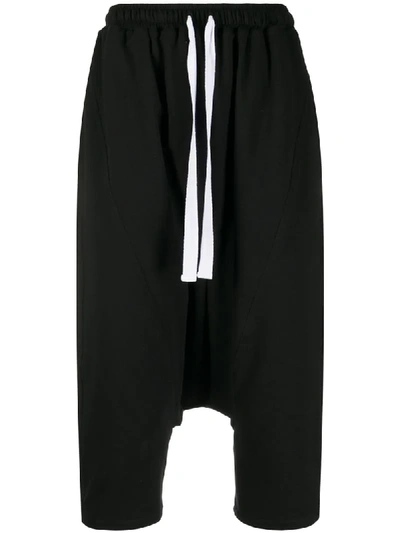 Alchemy Cropped Dropped-crotch Trousers In Black