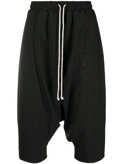 Alchemy Cropped Dropped-crotch Trousers In Black
