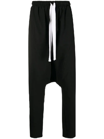 Alchemy Dropped-crotch Track Trousers In Black