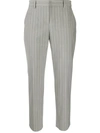 THEORY TAILORED CROPPED PINSTRIPE TROUSERS