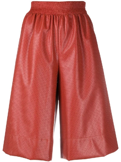 Cedric Charlier Wide-leg Culotte Shorts In Red