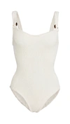 Hunza G Domino Scoop-neck Crinkle-knit Swimsuit In Blush