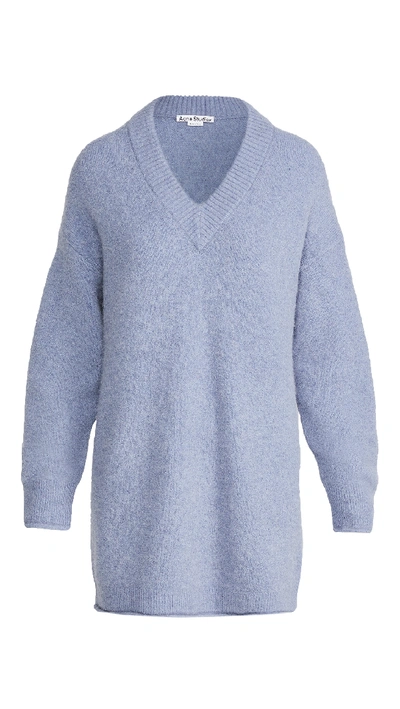Acne Studios Keandra Fluffy Alpaca Sweater In Oversized V-neck Sweater