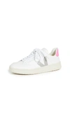 Veja 20mm V-12 Leather Sneakers In Extra White/oxford Grey/sari