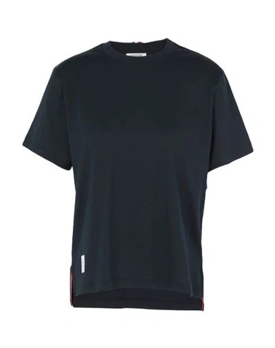 Thom Browne Woman T-shirt Midnight Blue Size 2 Cotton